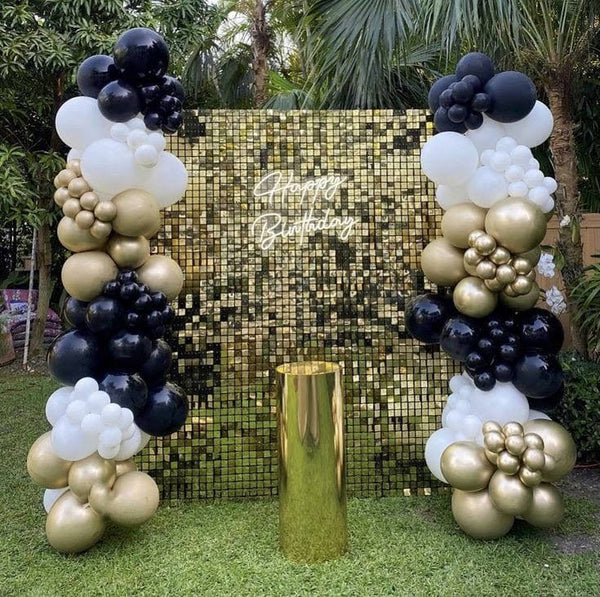 Golden Shimmer Birthday Décor Setup