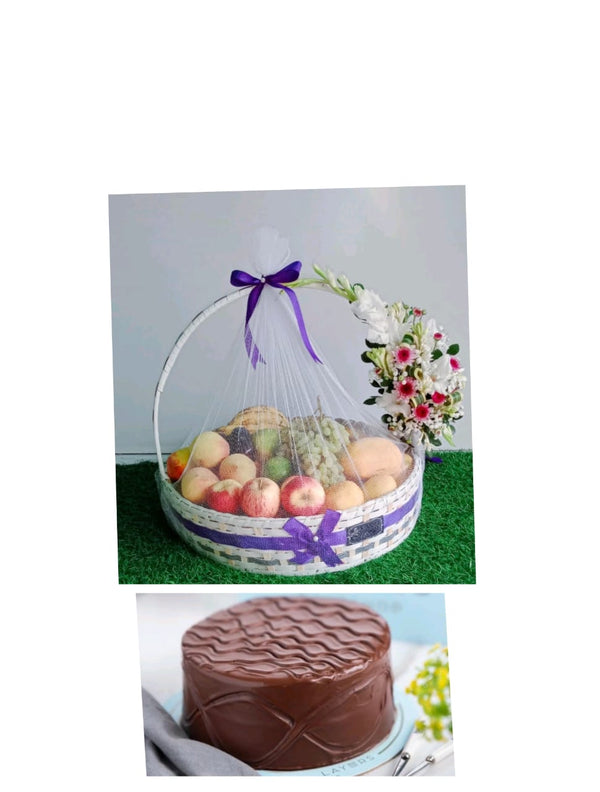 Fruits Basket with cake